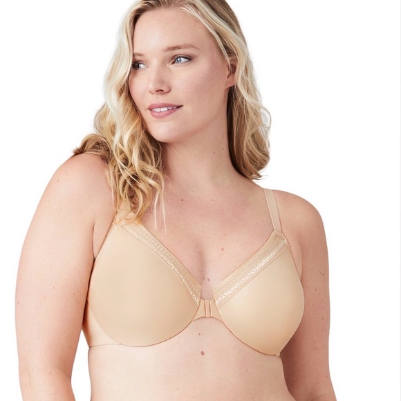NWT Wacoal 38 DD (E) Perfect Primer Underwire Bra Front Closure in Sand Beige